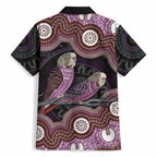 Purple Budgerigar Australia Indigenous Art Hawaiian Shirt