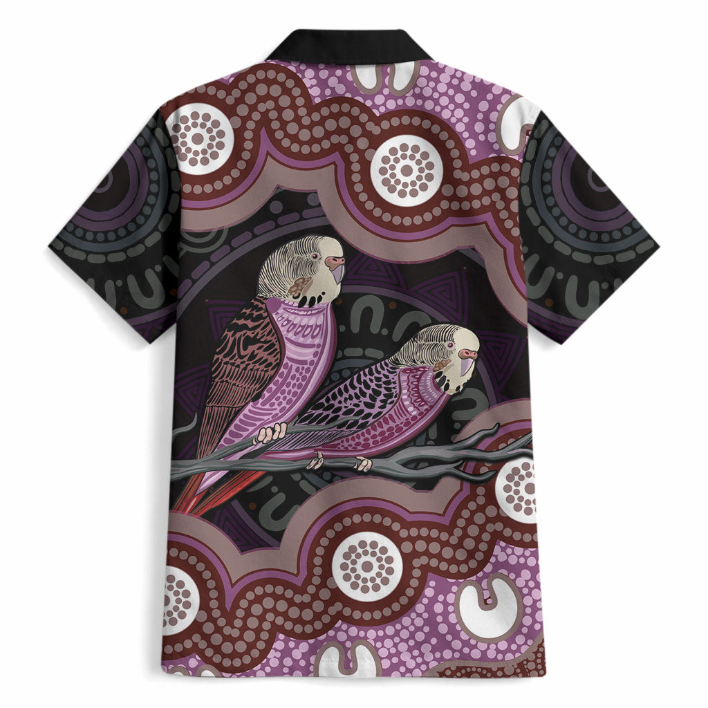 Purple Budgerigar Australia Indigenous Art Hawaiian Shirt