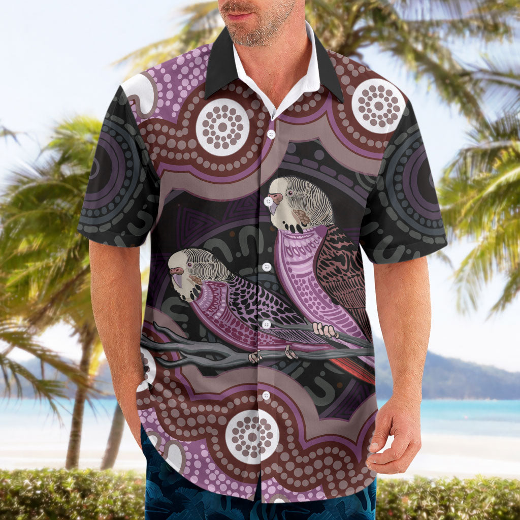 Purple Budgerigar Australia Indigenous Art Hawaiian Shirt