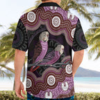 Purple Budgerigar Australia Indigenous Art Hawaiian Shirt