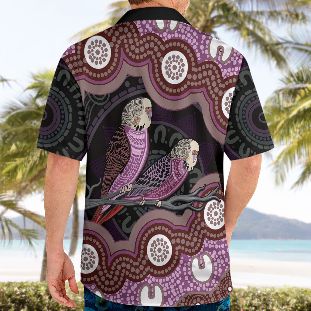 Purple Budgerigar Australia Indigenous Art Hawaiian Shirt