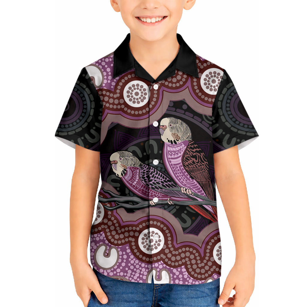 Purple Budgerigar Australia Indigenous Art Hawaiian Shirt