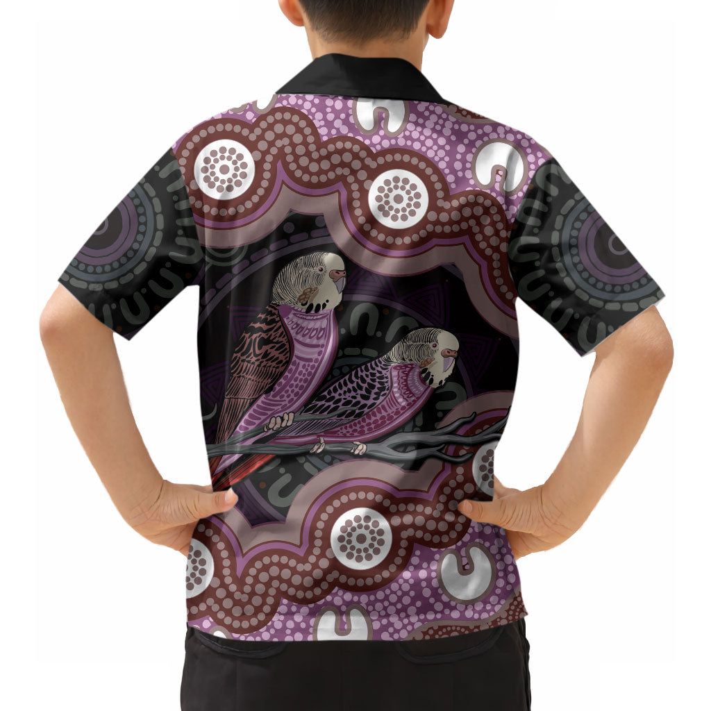 Purple Budgerigar Australia Indigenous Art Hawaiian Shirt