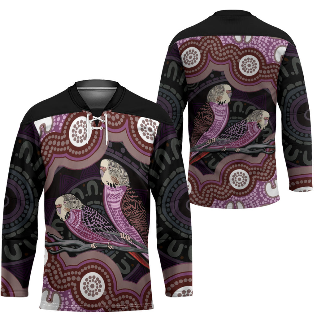 Purple Budgerigar Australia Indigenous Art Hockey Jersey