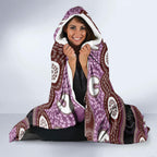 Purple Budgerigar Australia Indigenous Art Hooded Blanket