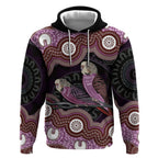 Purple Budgerigar Australia Indigenous Art Hoodie