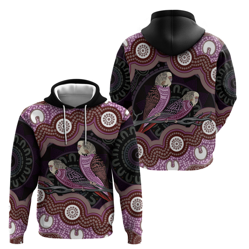 Purple Budgerigar Australia Indigenous Art Hoodie