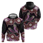 Purple Budgerigar Australia Indigenous Art Hoodie
