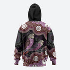 Purple Budgerigar Australia Indigenous Art Hoodie