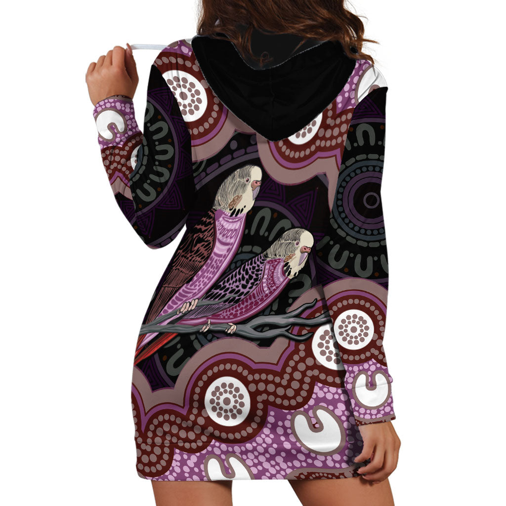 Purple Budgerigar Australia Indigenous Art Hoodie Dress