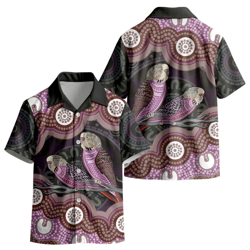 Purple Budgerigar Australia Indigenous Art Kid Hawaiian Shirt