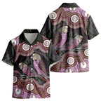 Purple Budgerigar Australia Indigenous Art Kid Hawaiian Shirt