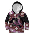 Purple Budgerigar Australia Indigenous Art Kid Hoodie