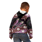 Purple Budgerigar Australia Indigenous Art Kid Hoodie