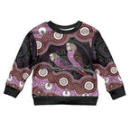 Purple Budgerigar Australia Indigenous Art Kid Ugly Christmas Sweater
