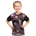 Purple Budgerigar Australia Indigenous Art Kid T Shirt