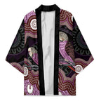 Purple Budgerigar Australia Indigenous Art Kimono
