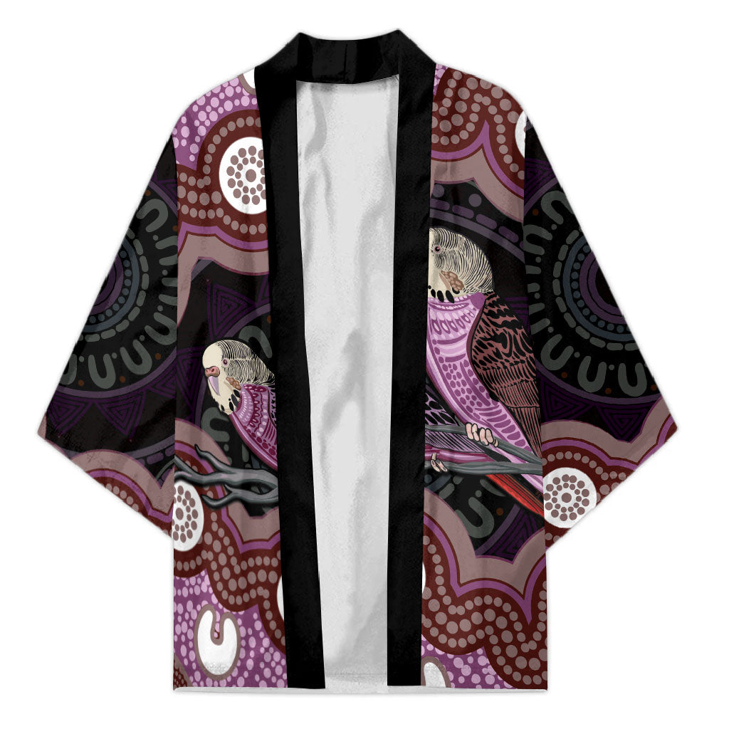 Purple Budgerigar Australia Indigenous Art Kimono