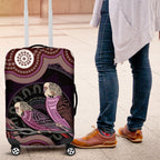 Purple Budgerigar Australia Indigenous Art Luggage Cover