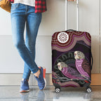 Purple Budgerigar Australia Indigenous Art Luggage Cover