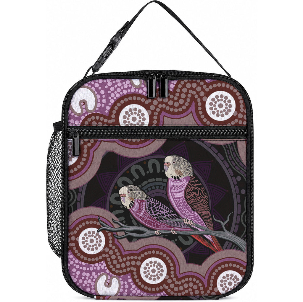 Purple Budgerigar Australia Indigenous Art Lunch Bag