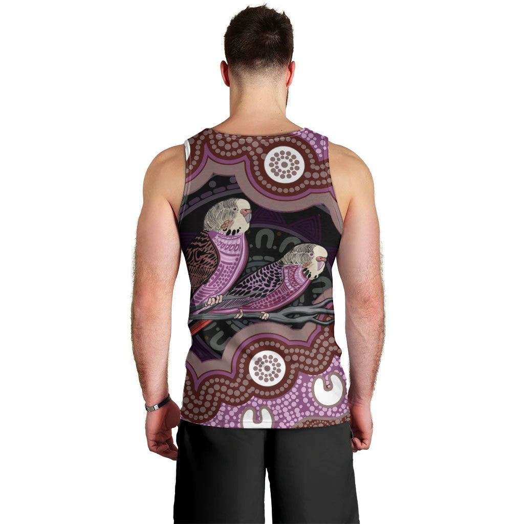 Purple Budgerigar Australia Indigenous Art Men Tank Top