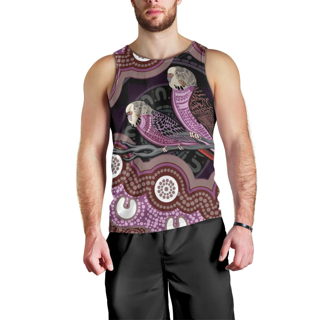 Purple Budgerigar Australia Indigenous Art Men Tank Top