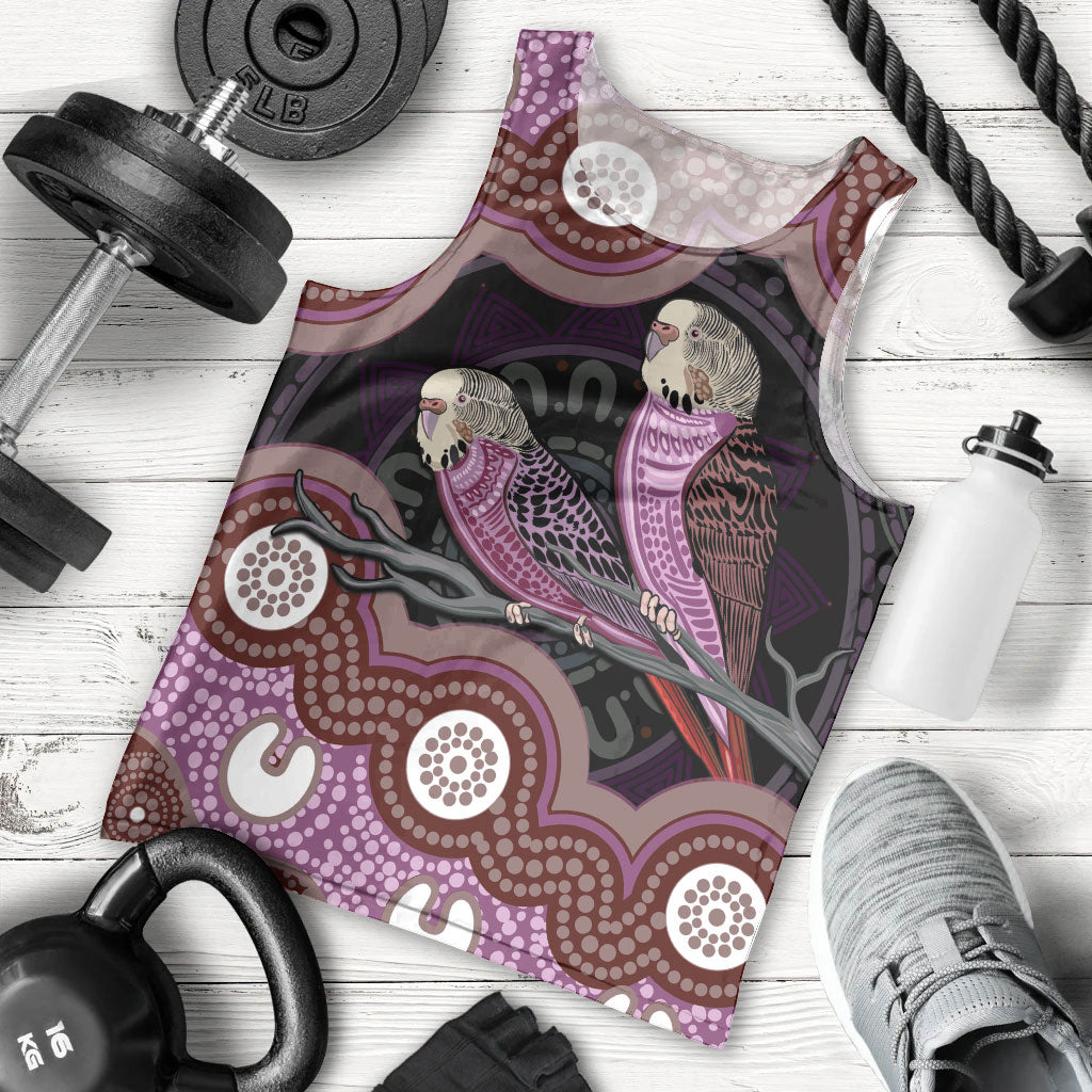 Purple Budgerigar Australia Indigenous Art Men Tank Top