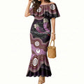Purple Budgerigar Australia Indigenous Art Mermaid Dress