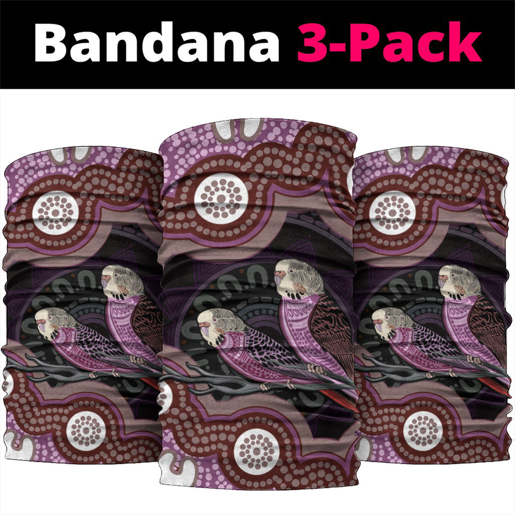 Purple Budgerigar Australia Indigenous Art Neck Gaiter