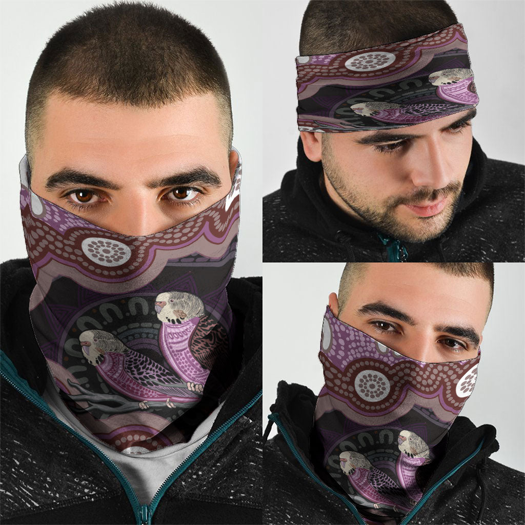 Purple Budgerigar Australia Indigenous Art Neck Gaiter
