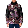 Purple Budgerigar Australia Indigenous Art Padded Jacket