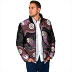 Purple Budgerigar Australia Indigenous Art Padded Jacket