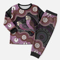 Purple Budgerigar Australia Indigenous Art Christmas Pajama Set