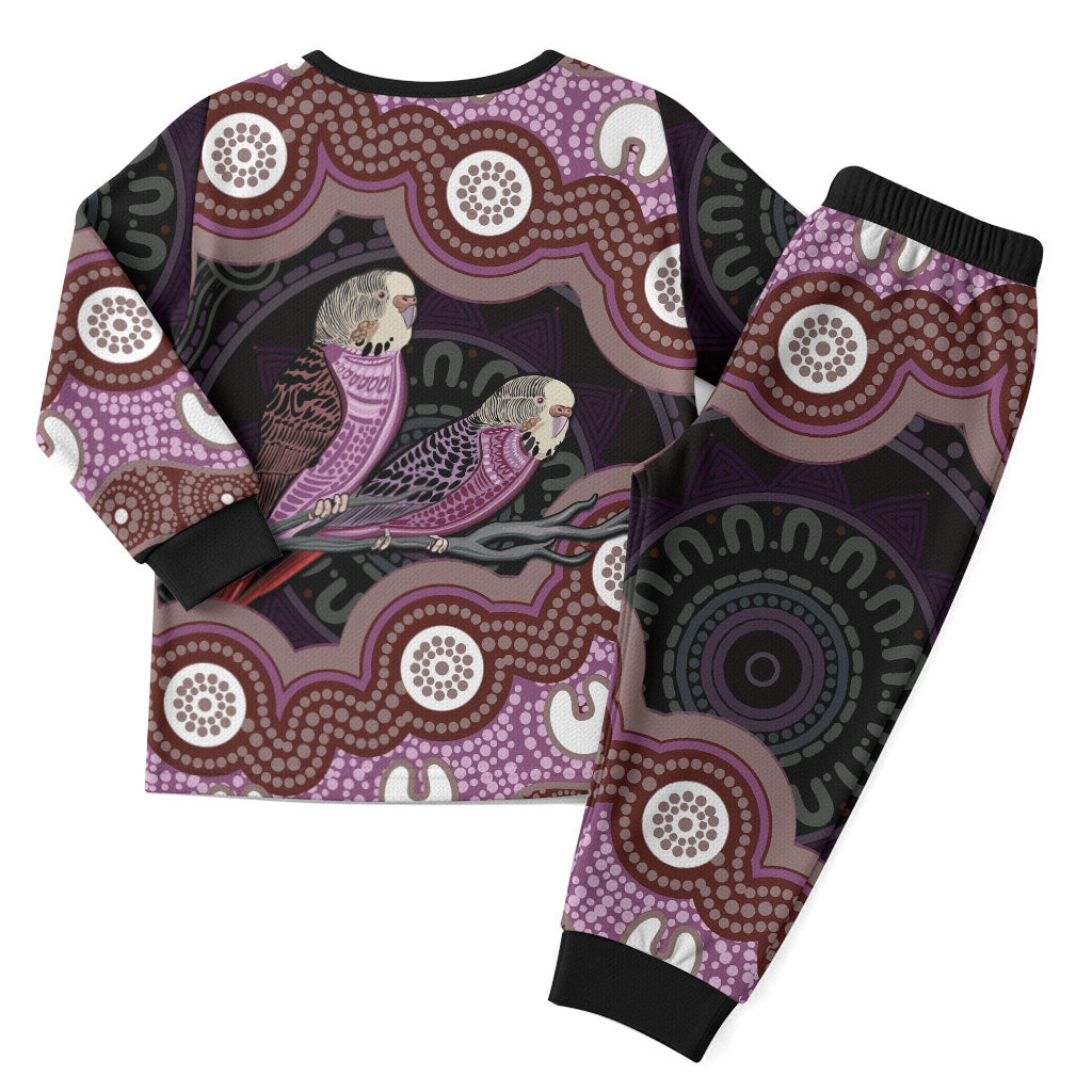 Purple Budgerigar Australia Indigenous Art Christmas Pajama Set