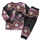 Purple Budgerigar Australia Indigenous Art Christmas Pajama Set