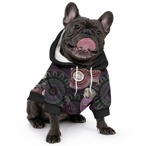 Purple Budgerigar Australia Indigenous Art Pet Hoodie