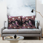 Purple Budgerigar Australia Indigenous Art Pillow Cover