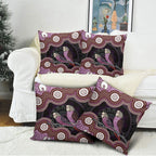 Purple Budgerigar Australia Indigenous Art Pillow Cover