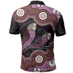 Purple Budgerigar Australia Indigenous Art Polo Shirt