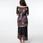 Purple Budgerigar Australia Indigenous Art Puletasi