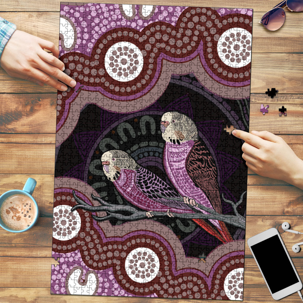 Purple Budgerigar Australia Indigenous Art Puzzle