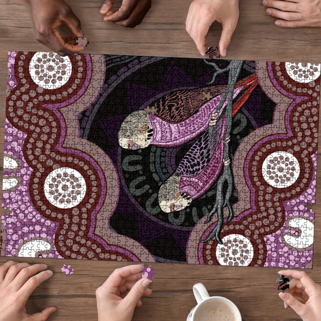 Purple Budgerigar Australia Indigenous Art Puzzle