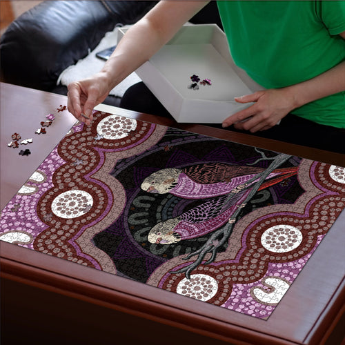 Purple Budgerigar Australia Indigenous Art Puzzle