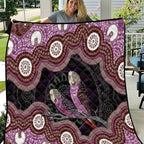 Purple Budgerigar Australia Indigenous Art Quilt