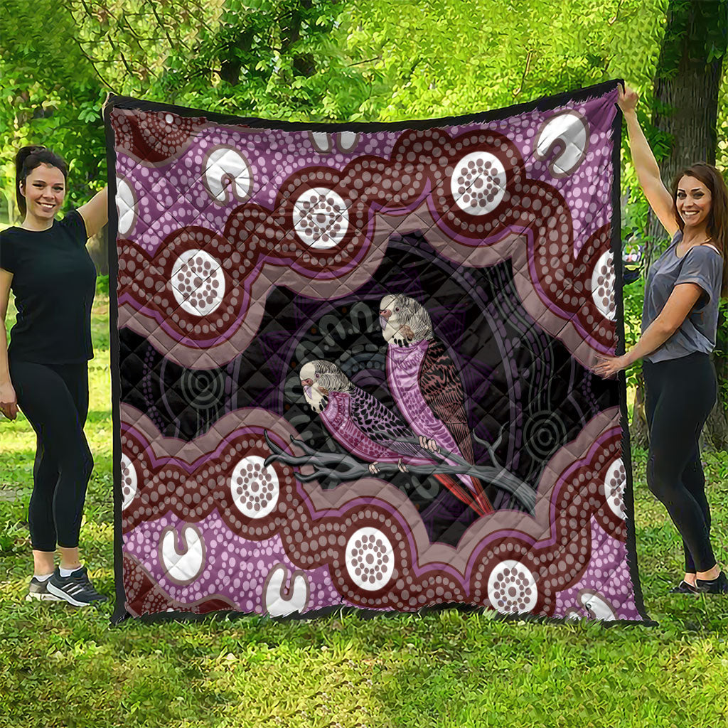 Purple Budgerigar Australia Indigenous Art Quilt