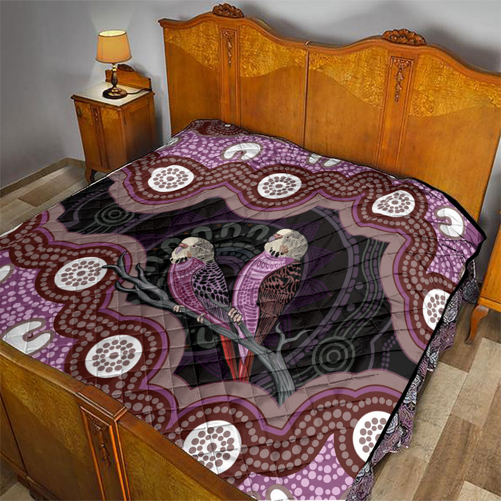 Purple Budgerigar Australia Indigenous Art Quilt