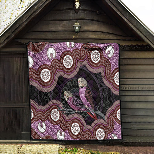 Purple Budgerigar Australia Indigenous Art Quilt