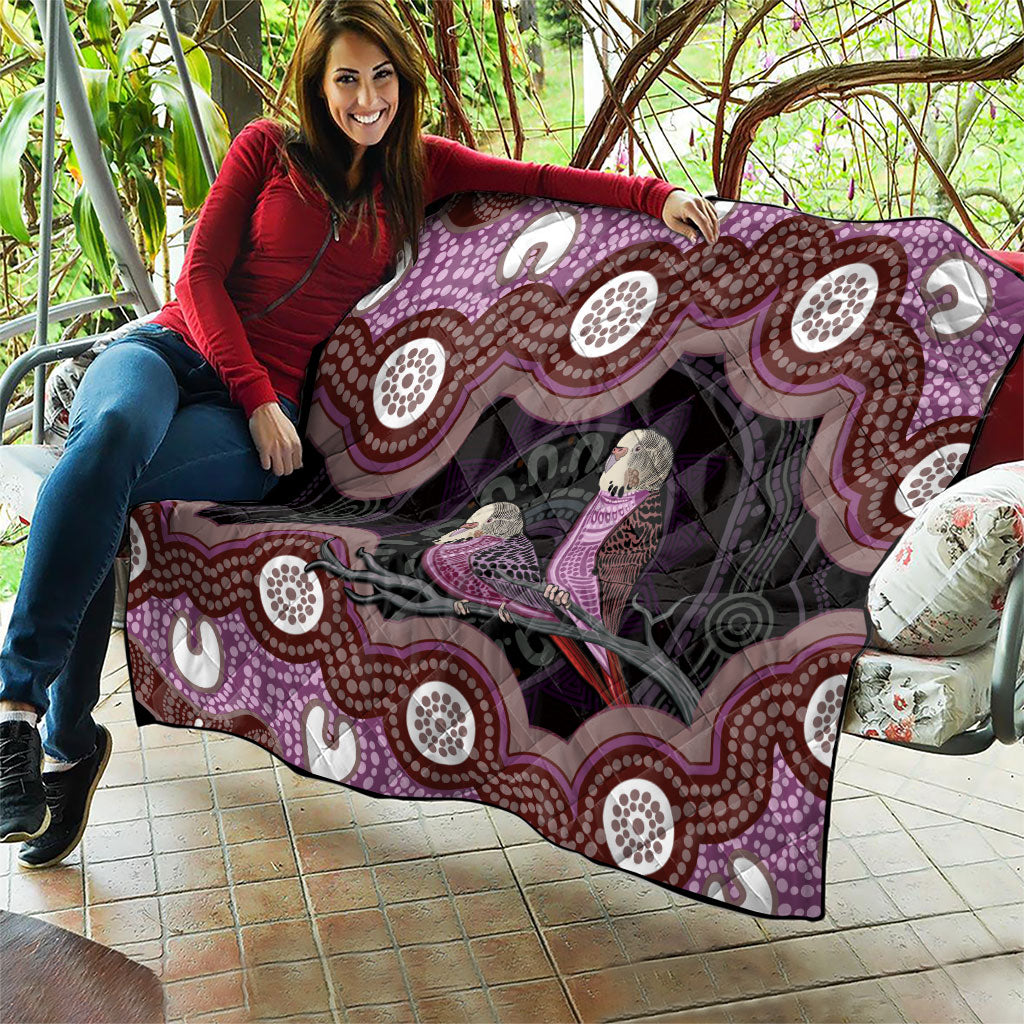 Purple Budgerigar Australia Indigenous Art Quilt