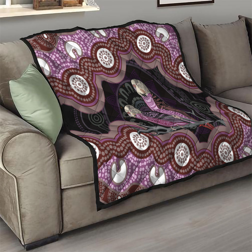 Purple Budgerigar Australia Indigenous Art Quilt